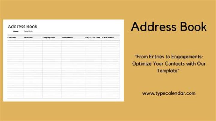 Address Book Template - How To Discuss
