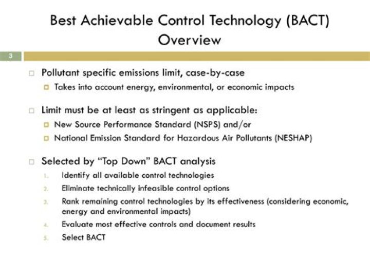 Best available control technology (BACT)