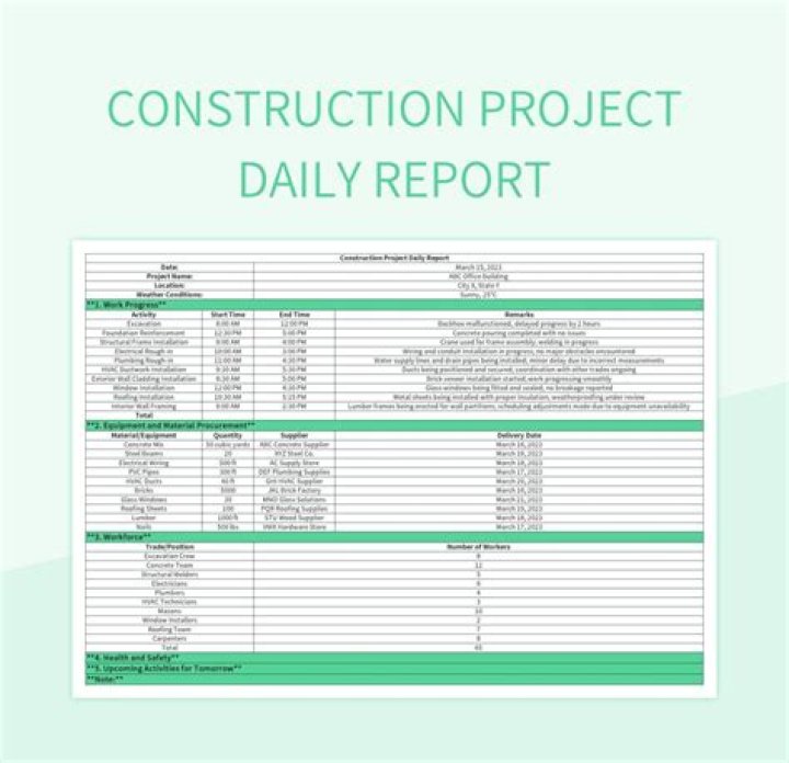 Daily construction report - How To Discuss