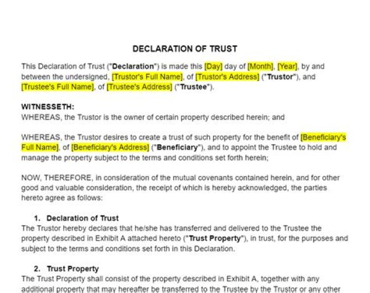 Declaration Of Trust - How To Discuss
