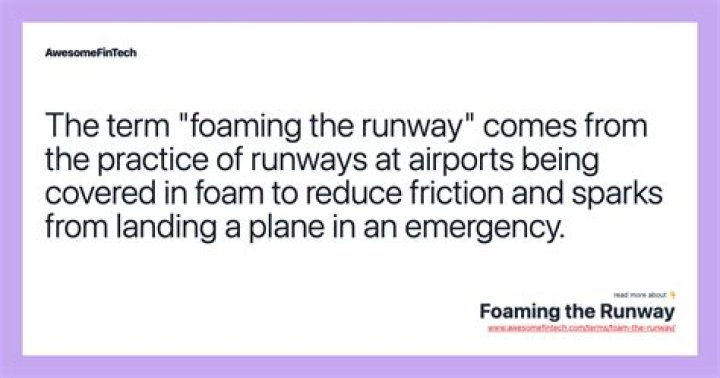 Foam the runway - How To Discuss