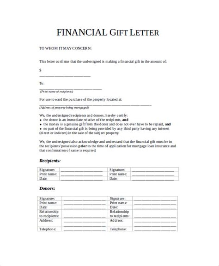 Gift Letter - How To Discuss