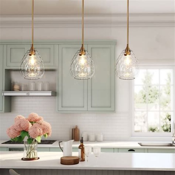 Glass pendant lights for kitchen island