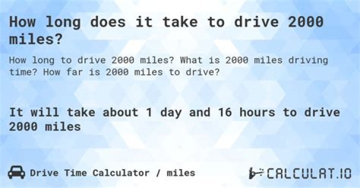 How Long Does It Take To Drive 2000 Miles