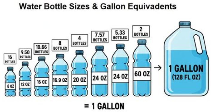 How many water bottles is a gallon?