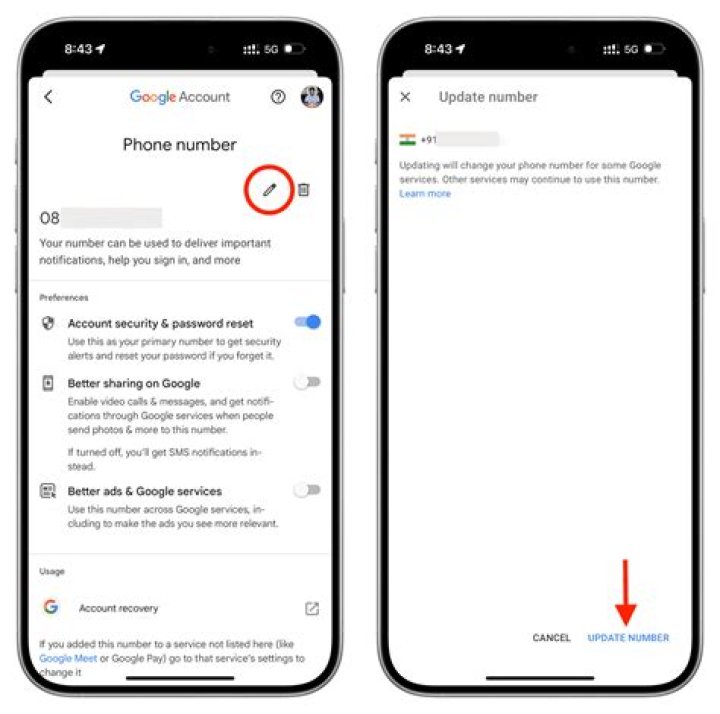 How to change phone number