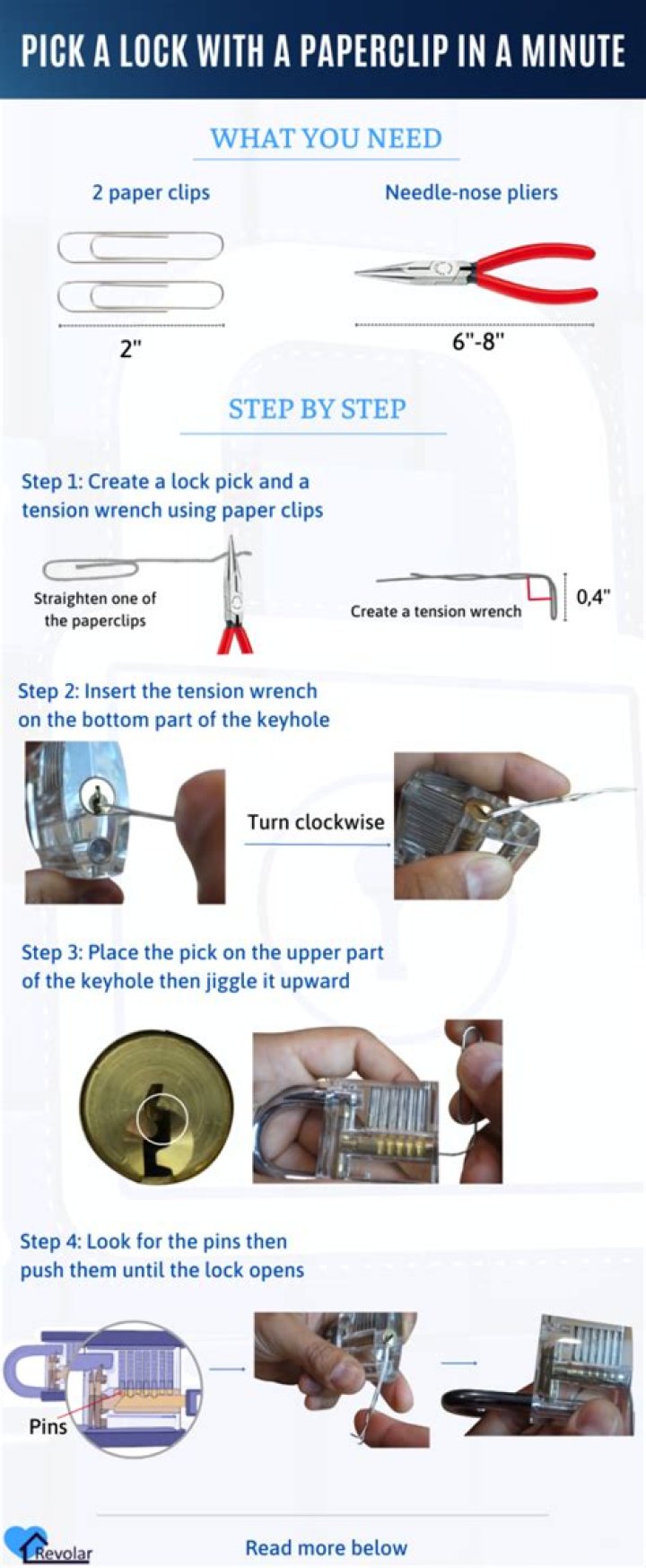 How to pick a lock with paperclip