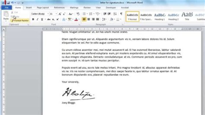 How to put a signature on a word document