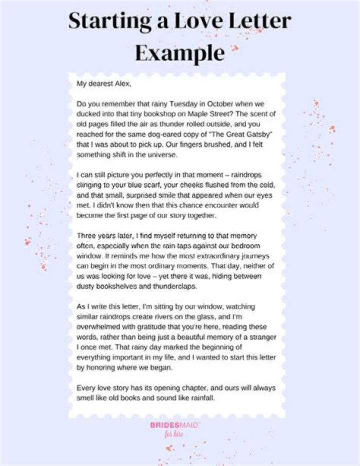 How to start a love letter