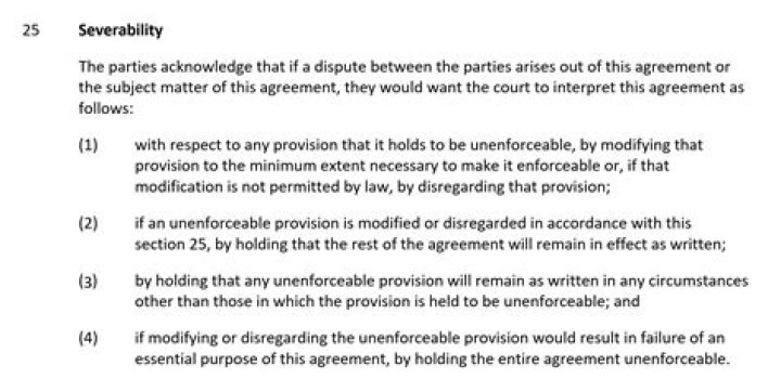 Limited Severability Provision - How To Discuss
