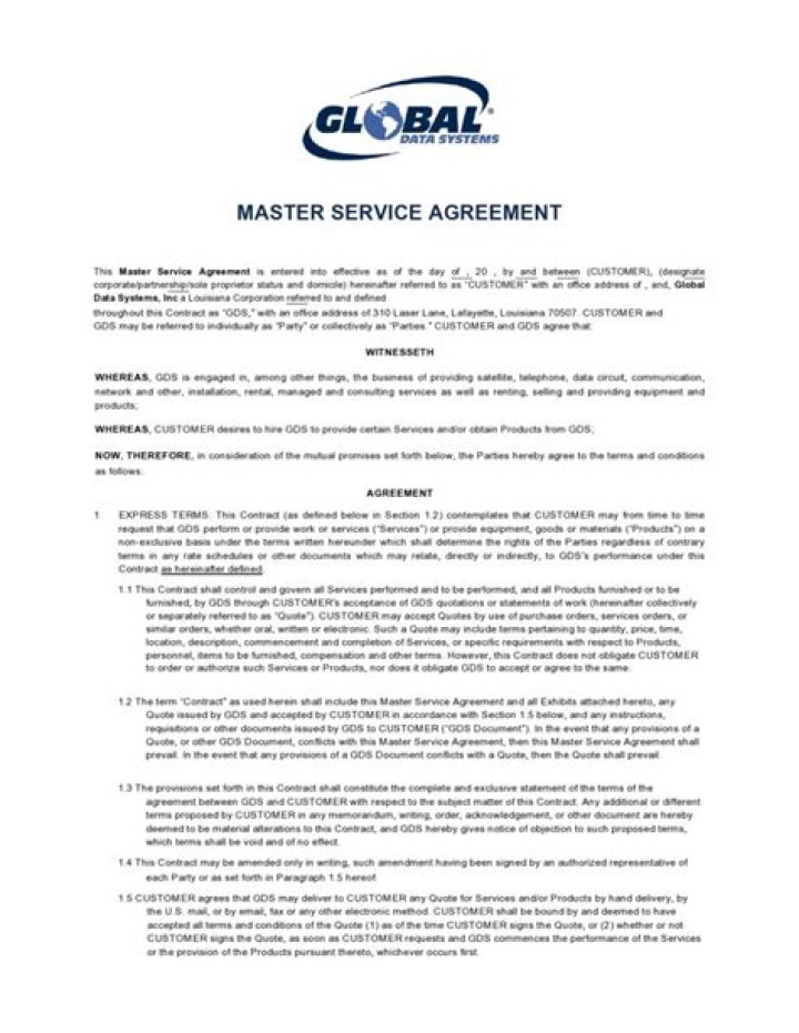 Market Service Agreement (MSA) - How To Discuss