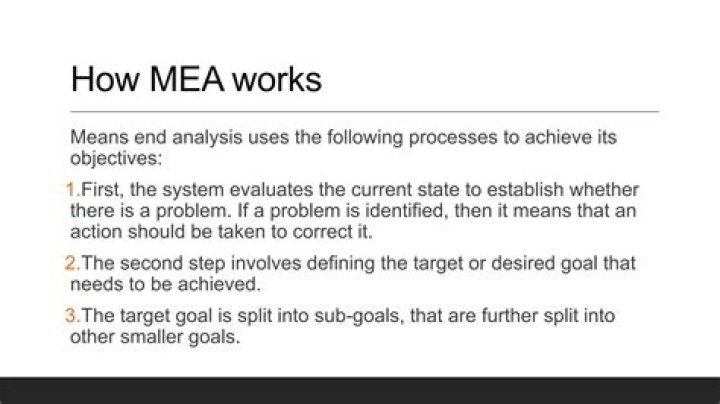 Means ends analysis (MEA) - How To Discuss