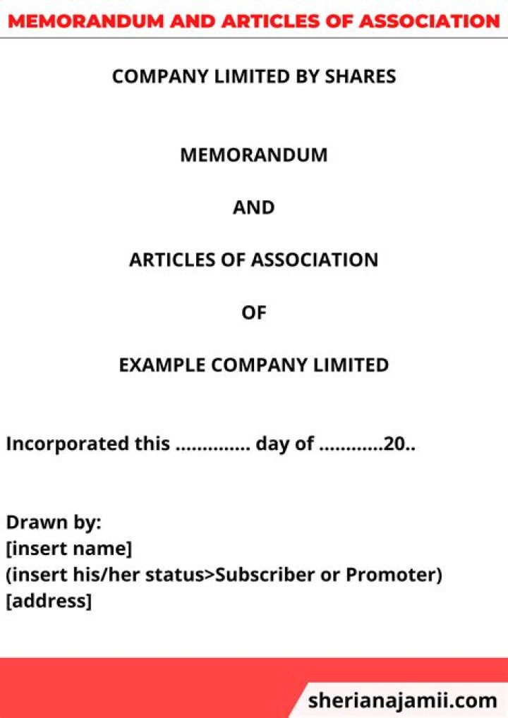Memorandum And Articles Of Association
