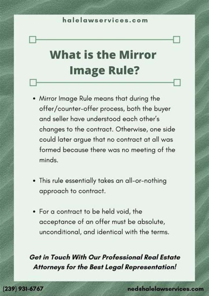 Mirror image rule - How To Discuss