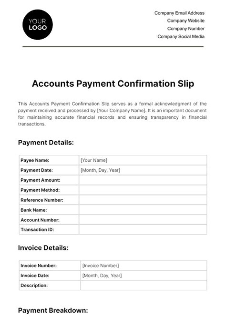 Payment confirmation statement - How To Discuss