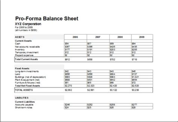 Pro Forma Balance Sheet - How To Discuss