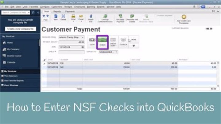 Quickbooks Nsf Check - How To Discuss