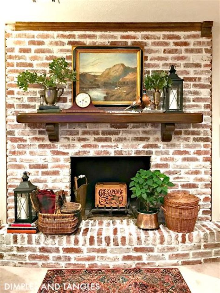 Red brick fireplace makeover ideas