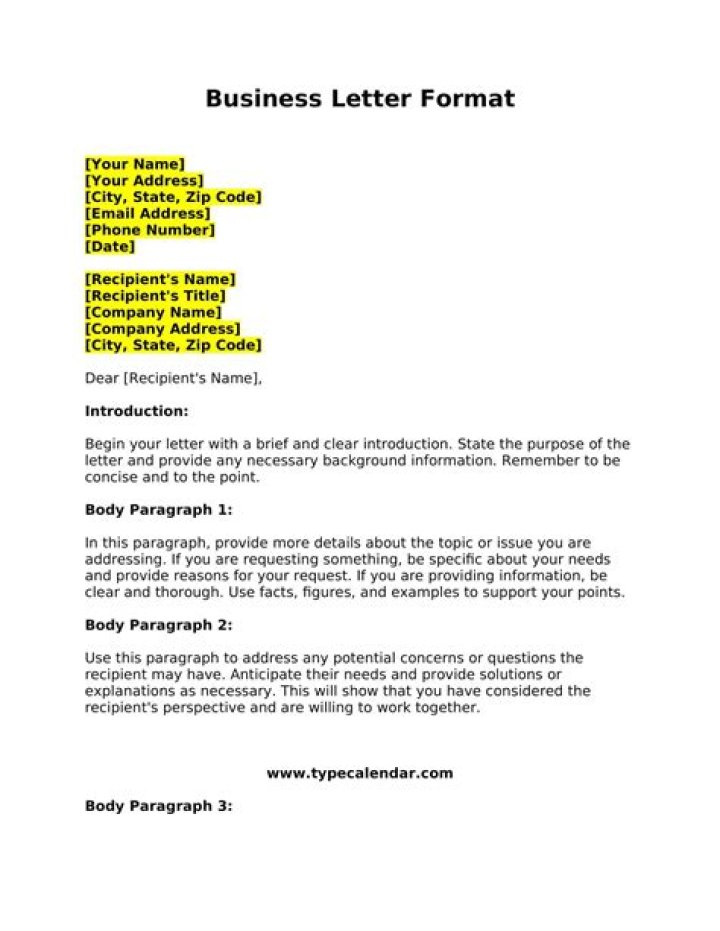 Standard business letter format - How To Discuss