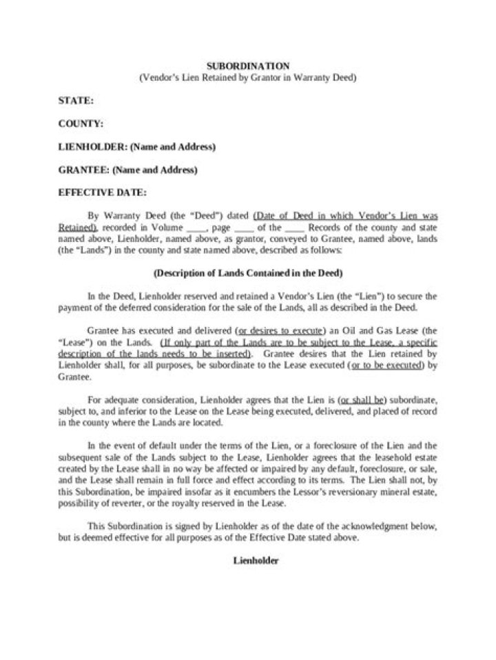 Vendor's lien - How To Discuss