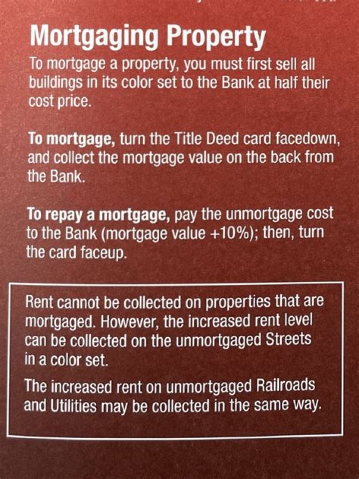 What Does Mortgage Mean In Monopoly